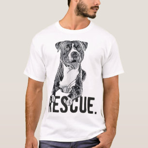 Rescue Pitbull Drawing Dog Mum Adopt don't Shop Ma T-Shirt