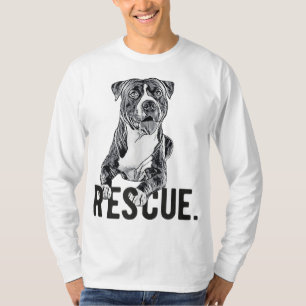 Rescue Pitbull Drawing Dog Mum Adopt don't Shop Ma T-Shirt