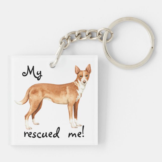 Rescue Portuguese Podengo Key Ring (Back)
