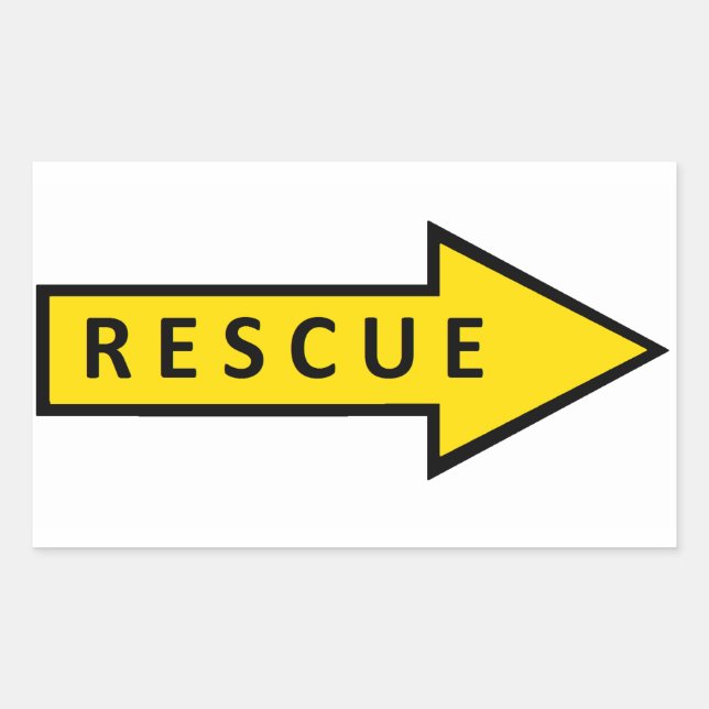 Rescue R Rectangular Sticker (Front)