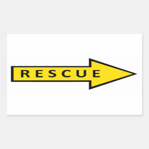 Rescue R Rectangular Sticker