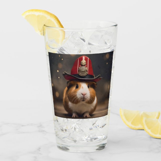 Rescue Ready: Guinea Pig in a Fireman's Hat, Glass (Front Ice)