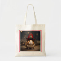 Rescue Ready: Guinea Pig in a Fireman's Hat,