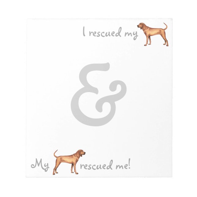 Rescue Redbone Coonhound Notepad (Front)