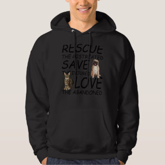 Rescue Save Love  Cute Animal Rescue Dog Cat Hoodie