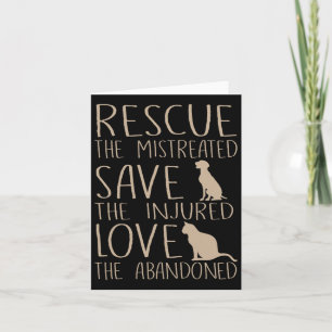 Rescue Save Love - Cute Animal Rescue Dog Cat Love Card