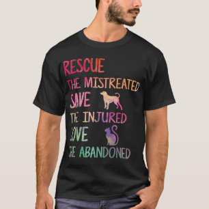 RESCUE SAVE LOVE PET Animal Shelter Volunr Gifts S T-Shirt