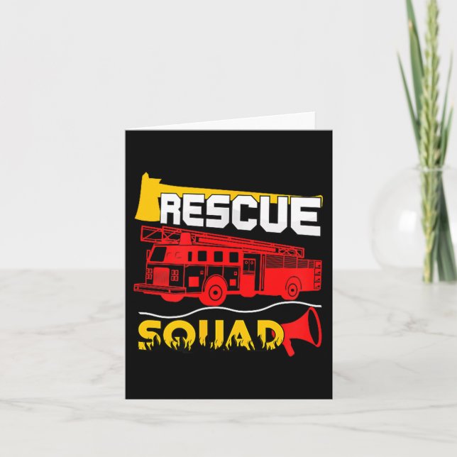 Rescue Squad Lifesaver Fireman Gift Proud Firefigh Card (Front)