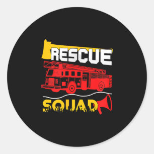Rescue Squad Lifesaver Fireman Gift Proud Firefigh Classic Round Sticker