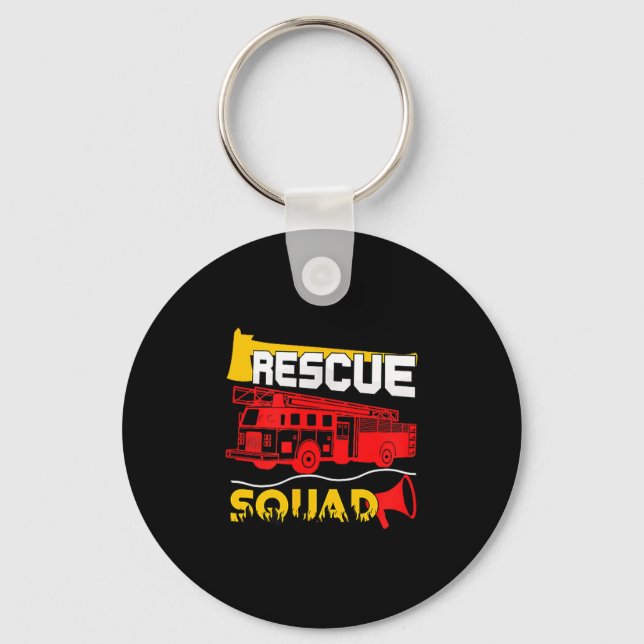 Rescue Squad Lifesaver Fireman Gift Proud Firefigh Key Ring (Front)