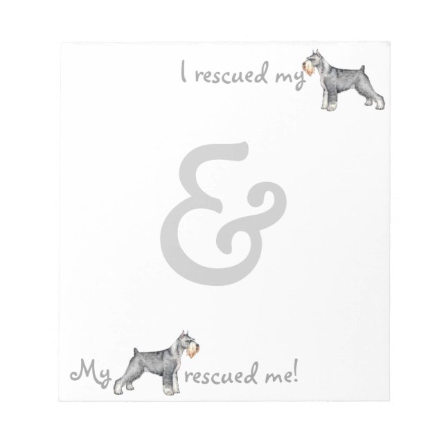 Rescue Standard Schnauzer Notepad (Front)