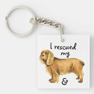 Rescue Sussex Spaniel Key Ring