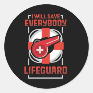 Rescue Swimmer Design Guard Beach Classic Round Sticker