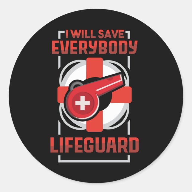Rescue Swimmer Design Guard Beach Classic Round Sticker (Front)