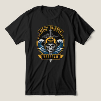 Rescue Swimmer Veteran Military Helicopter Emblem Tri-Blend Shirt