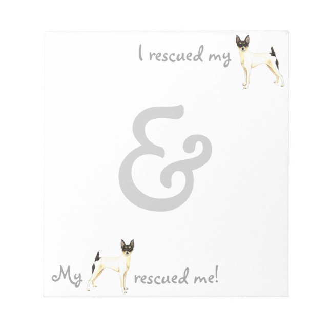Rescue Toy Fox Terrier Notepad (Front)