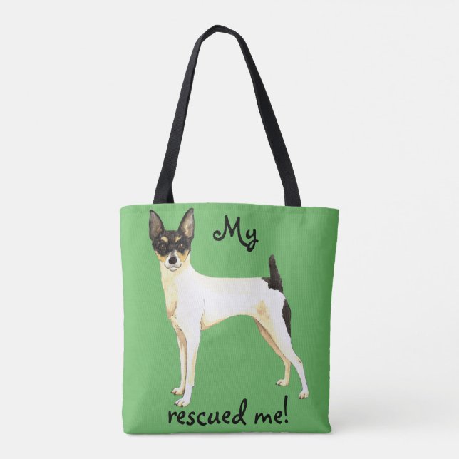 Rescue Toy Fox Terrier Tote Bag (Back)