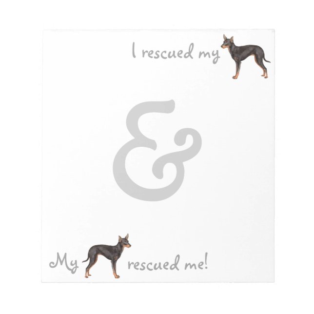 Rescue Toy Manchester Terrier Notepad (Front)