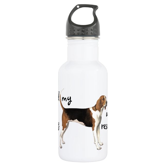 Rescue Treeing Walker Coonhound 532 Ml Water Bottle (Front)