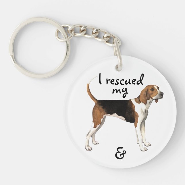 Rescue Treeing Walker Coonhound Key Ring (Front)
