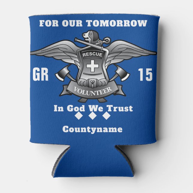 Rescue Volunteer  Can Cooler (Front)