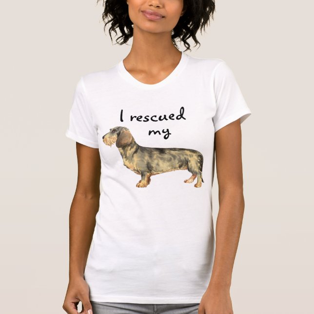 Rescue Wirehaired Dachshund T-Shirt (Front)