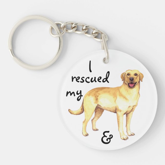Rescue Yellow Lab Key Ring (Front)