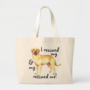 Rescue Yellow Lab Large Tote Bag
