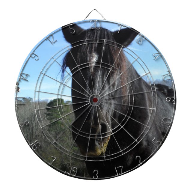 Rescued Black Draught Horse Dartboard (Front)