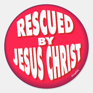 Rescued by Jesus Classic Round Sticker