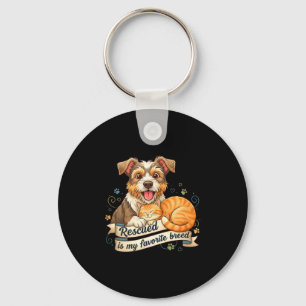 Rescued Is My Favorite Breed Dog Cat Pet Adoption  Key Ring