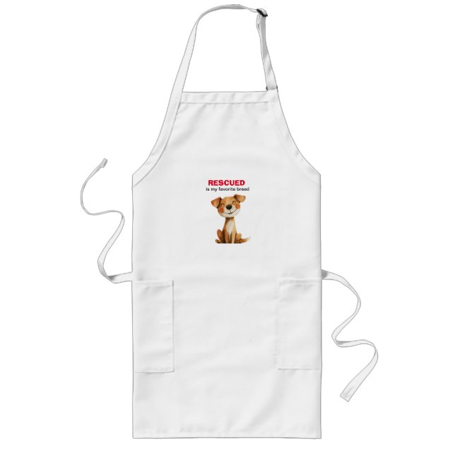 Rescued is my favorite breed dog design long apron (Front)