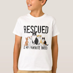 Rescued is My Favourite Breed, Adopt Don't Shop, D T-Shirt