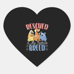 Rescued Is My Favourite Breed Animal Rescue Heart Sticker