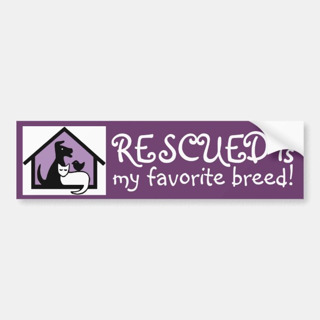 Rescued is my favourite breed! bumper sticker (Front)
