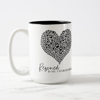 Rescued is my favourite breed - coffee mug/cup Two-Tone coffee mug