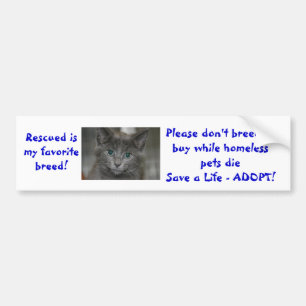 Rescued is my favourite breed don't breed or bumper sticker