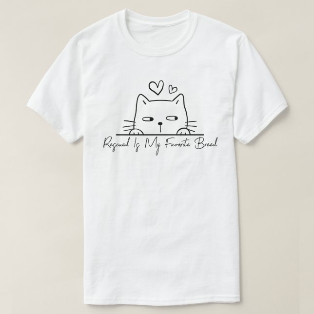 Rescued Is My Favourite Breed T-Shirt (Design Front)