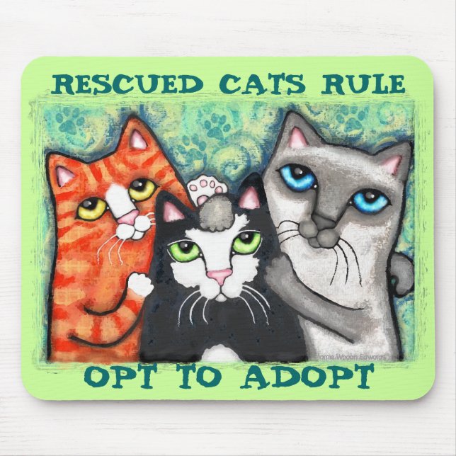 Rescued / Shelter Cat's Mouse Mat (Front)