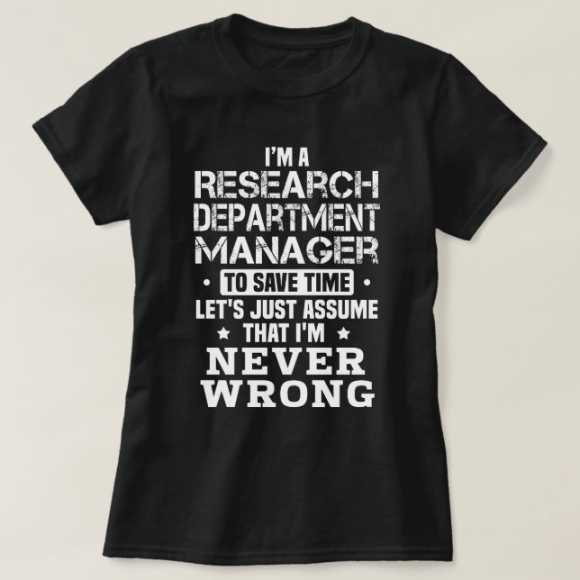 Research Department Manager T-Shirt (Design Front)