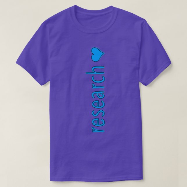 Research Heart Blue T-Shirt (Design Front)