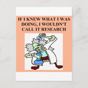 research  joke postcard