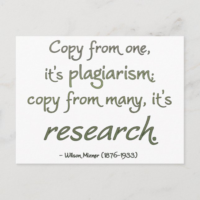 Research or Plagiarism? Postcard (Front)