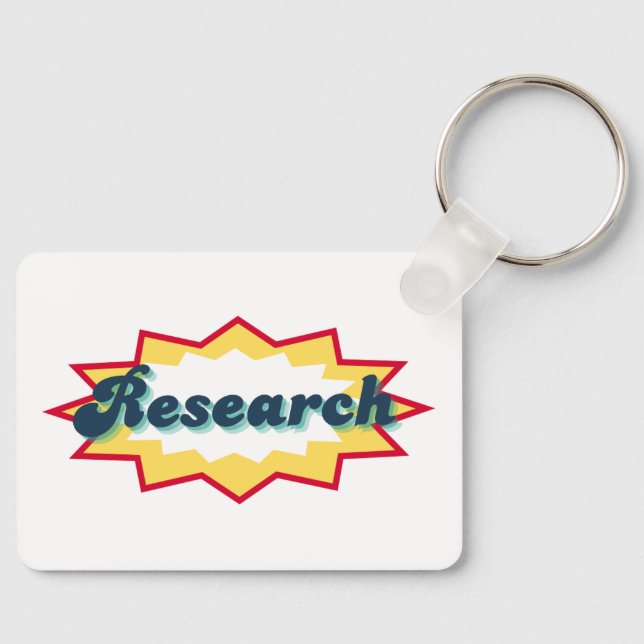 Research Sticker, comic book pop design Key Ring (Front)