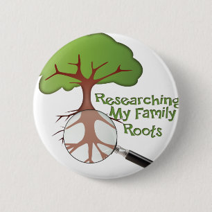 Researching my Family Roots 6 Cm Round Badge