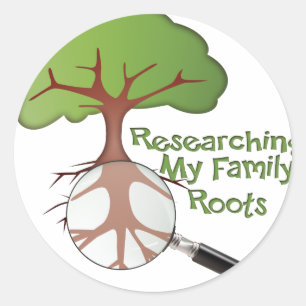 Researching my Family Roots Classic Round Sticker
