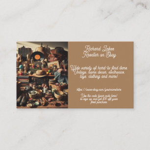 Reseller eBay Thrifted Thrifter Vintage Brown  Business Card