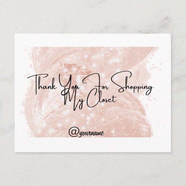 Reseller Thank You Customisable Notecard Postcard (Front)