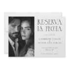 Reserva La Fecha Black White Spanish Photo Wedding