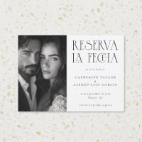 Reserva La Fecha Black White Spanish Photo Wedding